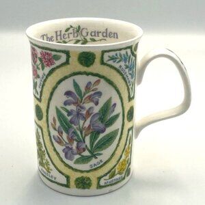 Vtg Elegance Fine Bone China Teacup Herb Garden 1997 Made in England 12 oz